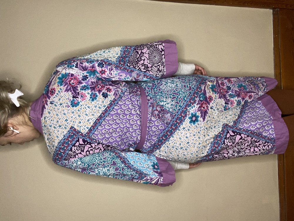 Soft Surroundings Purple Patchwork Robe - image 2